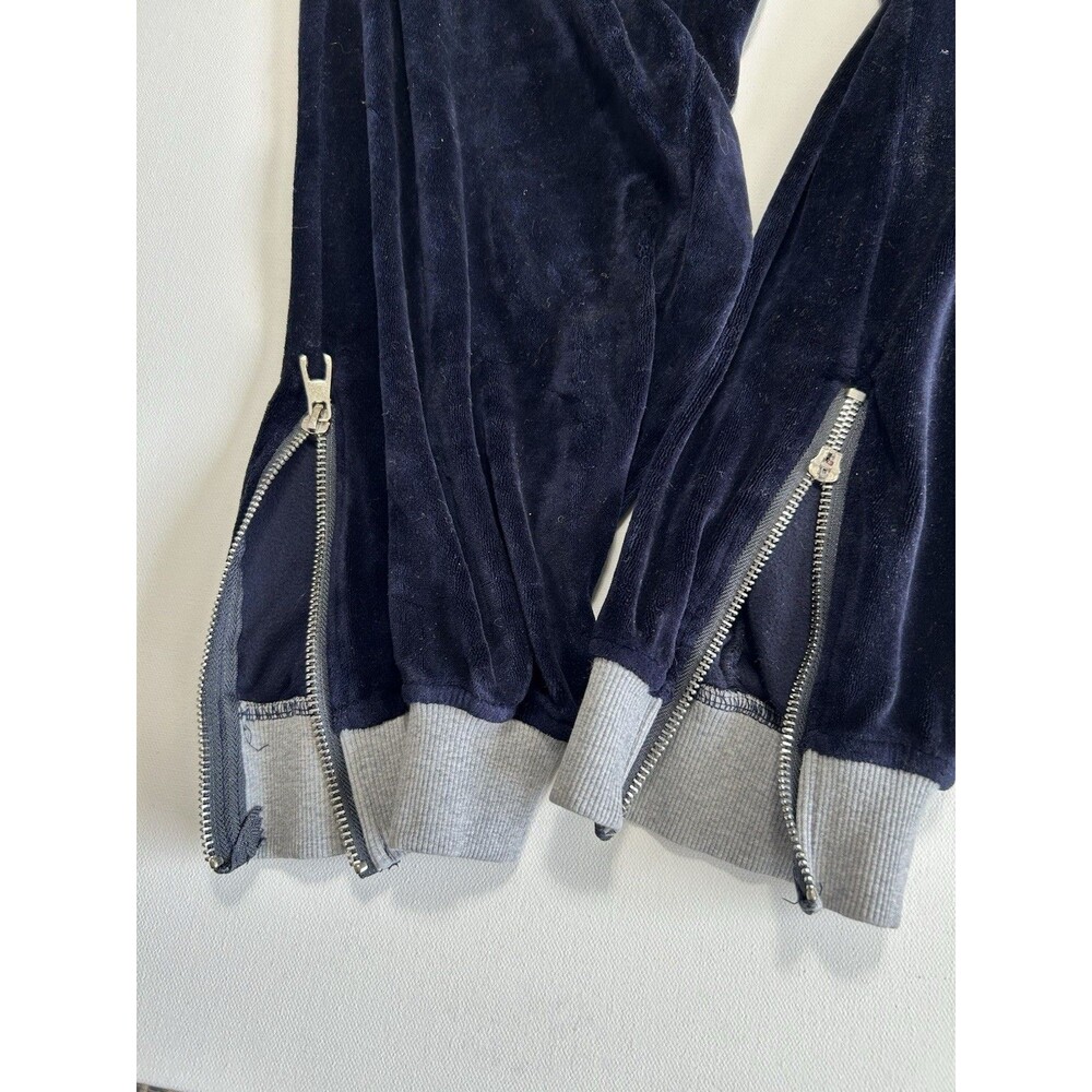 Post Game Blue Velour Joggers Size Large Zip Ankle Drawstring Pants *READ - Picture 8 of 16